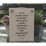 Tabliczka drewniana z cytatem z księgi Wyjścia