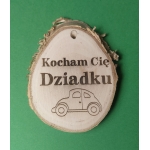 zawieszka z plasterka brzozy dla dziadka