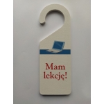 Zawieszka drewniana dwustronna na drzwi - mam lekcje