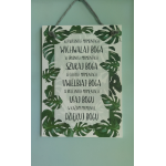 tabliczka drewniana z napisem