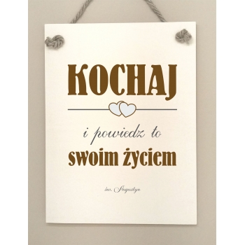 Tabliczka z cytatem świętego Augustyna