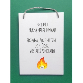 tabliczka z cytatem ze Słowa Bożego - prezent na bierzmowanie
