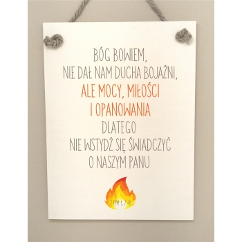 Tabliczka z cytatem ze Słowa Bożego 2Tm 1,7-8 - prezent na bierzmowanie BDW22