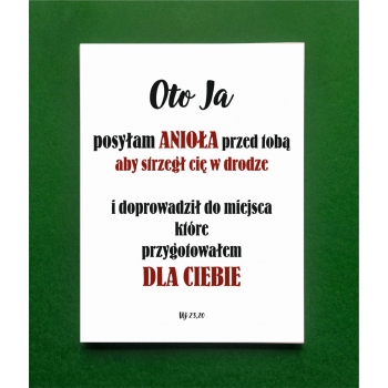 Tabliczka Oto ja posyłam anioła przed tobą BDW5