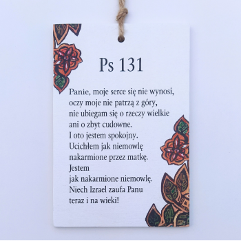 Tabliczka drewniana z Psalmem 131 NS2