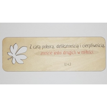 Zakładka drewniana z całą pokorą