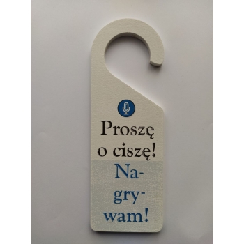Dwustronna zawieszka drewniana na drzwi proszę o ciszę