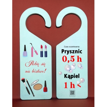 Zawieszka drewniana dwustronna na drzwi - mam lekcje