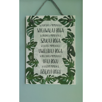 tabliczka drewniana z napisem